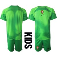 Portugalsko Brankarsky Domáci Detský futbalový dres MS 2022 Krátky Rukáv (+ trenírky)